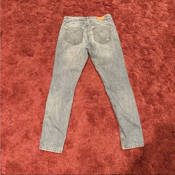 Stylish Light Blue Women's Straight Leg Jeans - Picture 5 of 5